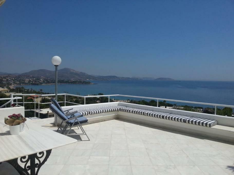 Beautiful, Private Villa By The Sea Agia Marina  Exteriér fotografie